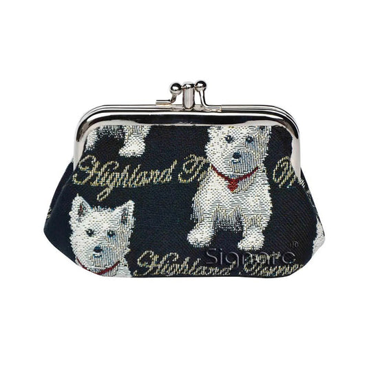 Westie Dog Coin Clasp Frame Purse Wallet